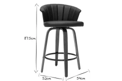 Miliboo Tabouret De Bar-Tabouret de bar design pivotant noir et bois foncé H65cm ALBIN
