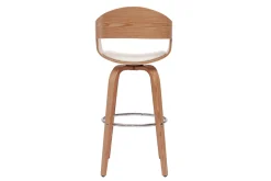 Miliboo Tabouret De Bar-Tabouret de bar design pivotant blanc et bois clair H65 cm GAO