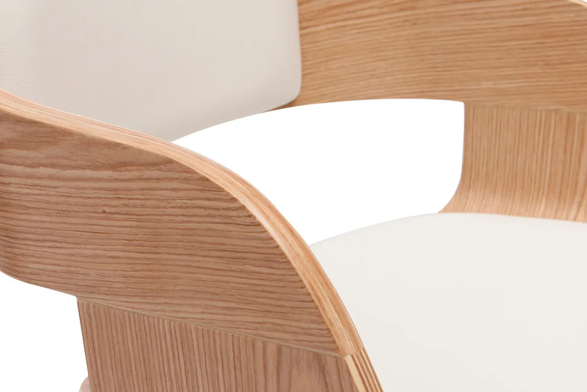 Miliboo Tabouret De Bar-Tabouret de bar design pivotant blanc et bois clair H65 cm GAO