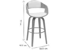 Miliboo Tabouret De Bar-Tabouret de bar design pivotant blanc et bois clair H65 cm GAO