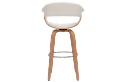 Miliboo Tabouret De Bar-Tabouret de bar design pivotant blanc et bois clair H67 cm OKTAV