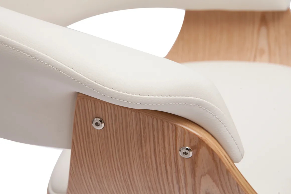 Miliboo Tabouret De Bar-Tabouret de bar design pivotant blanc et bois clair H67 cm OKTAV