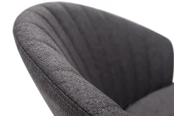 Miliboo Tabouret De Bar-Tabouret de bar design réglable et pivotant en tissu gris foncé IZAAC