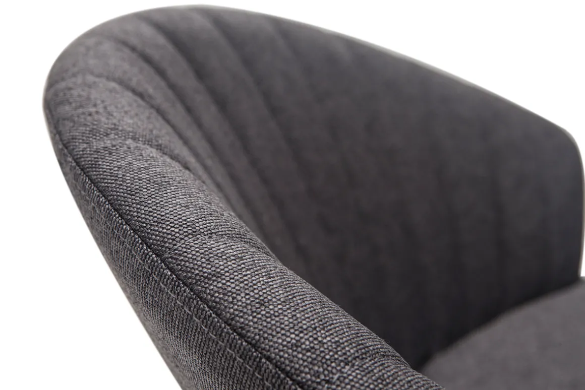 Miliboo Tabouret De Bar-Tabouret de bar design réglable et pivotant en tissu gris foncé IZAAC