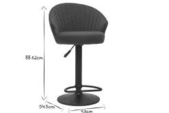 Miliboo Tabouret De Bar-Tabouret de bar design réglable et pivotant en tissu gris foncé IZAAC