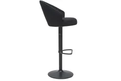 Miliboo Tabouret De Bar-Tabouret de bar design réglable et pivotant en velours noir IZAAC