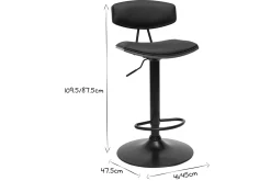 Miliboo Tabouret De Bar-Tabouret de bar design réglable noir et bois foncé VASCO