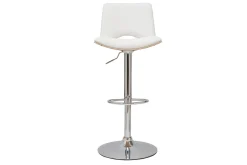 Miliboo Tabouret De Bar-Tabouret de bar design réglable blanc et bois clair PANACH