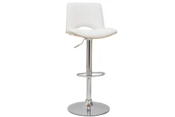 Miliboo Tabouret De Bar-Tabouret de bar design réglable blanc et bois clair PANACH