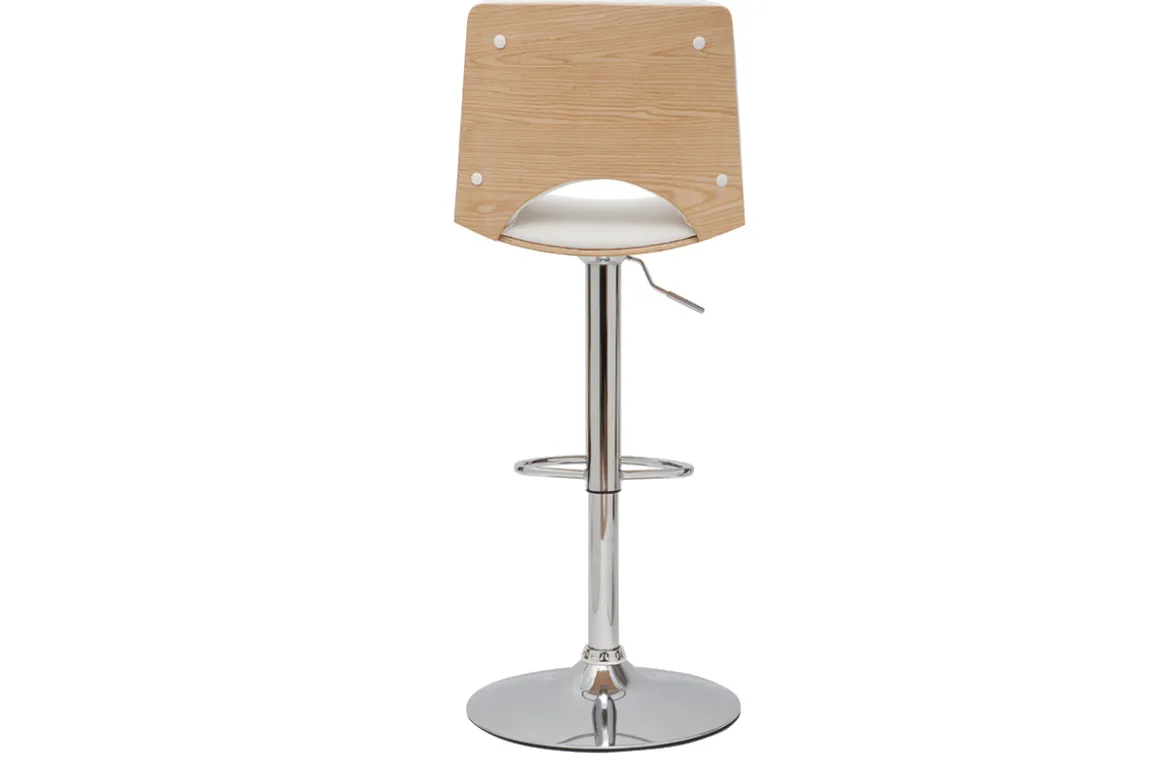 Miliboo Tabouret De Bar-Tabouret de bar design réglable blanc et bois clair PANACH