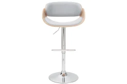 Miliboo Tabouret De Bar-Tabouret de bar design réglable en tissu gris clair et bois clair BENT