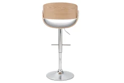 Miliboo Tabouret De Bar-Tabouret de bar design réglable en tissu gris clair et bois clair BENT