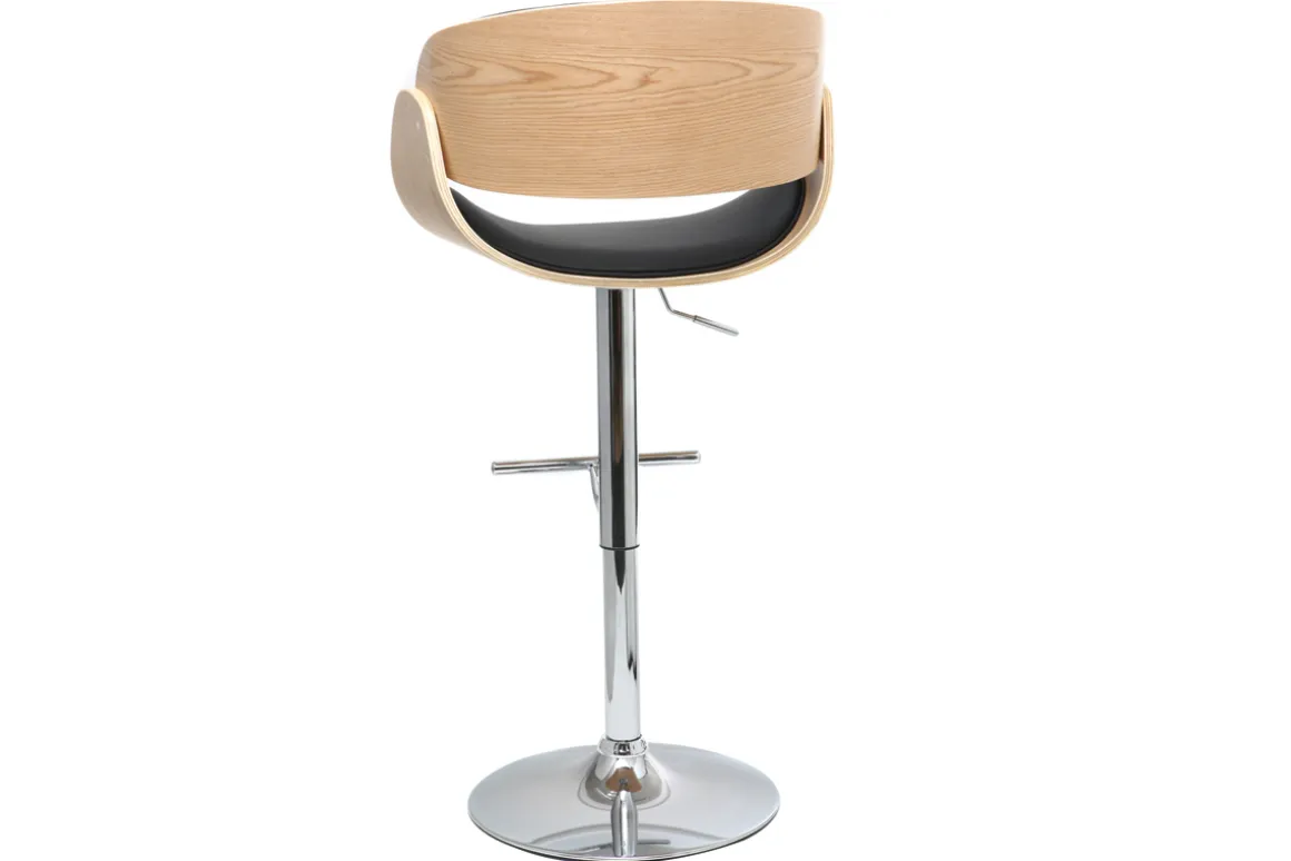 Miliboo Tabouret De Bar-Tabouret de bar design réglable noir et bois clair BENT