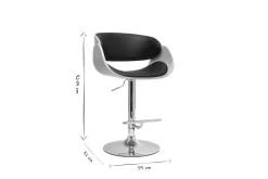 Miliboo Tabouret De Bar-Tabouret de bar design réglable noir et bois clair BENT