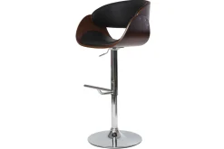 Miliboo Tabouret De Bar-Tabouret de bar design réglable noir et bois foncé BENT