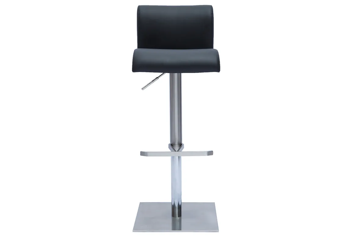 Miliboo Tabouret De Bar-Tabouret de bar design réglable noir et inox brossé SHEINA