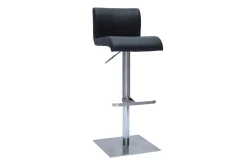 Miliboo Tabouret De Bar-Tabouret de bar design réglable noir et inox brossé SHEINA