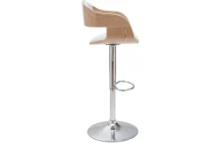 Miliboo Tabouret De Bar-Tabouret de bar design réglable blanc et bois clair EUSTACHE