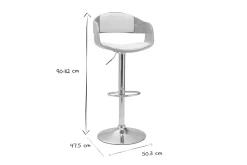 Miliboo Tabouret De Bar-Tabouret de bar design réglable blanc et bois clair EUSTACHE