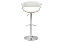 Miliboo Tabouret De Bar-Tabouret de bar design réglable blanc et bois clair OKTAV