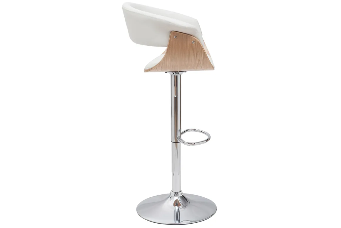 Miliboo Tabouret De Bar-Tabouret de bar design réglable blanc et bois clair OKTAV