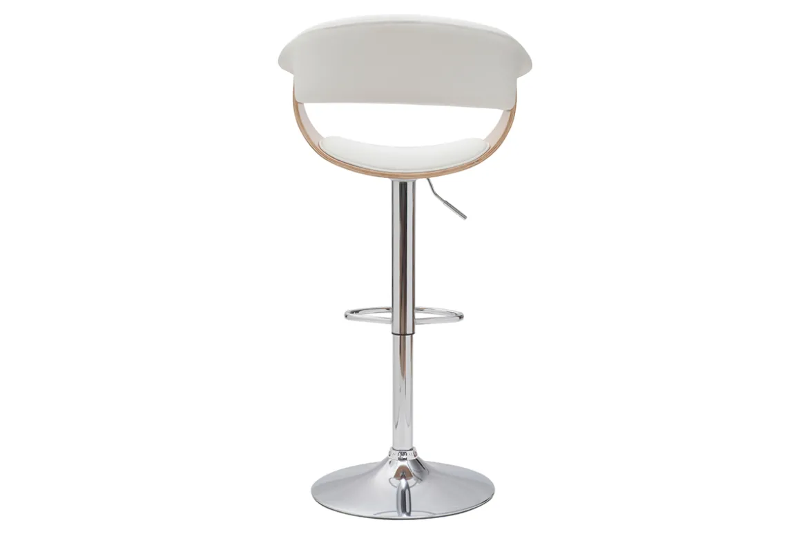 Miliboo Tabouret De Bar-Tabouret de bar design réglable blanc et bois clair OKTAV