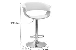 Miliboo Tabouret De Bar-Tabouret de bar design réglable blanc et bois clair OKTAV