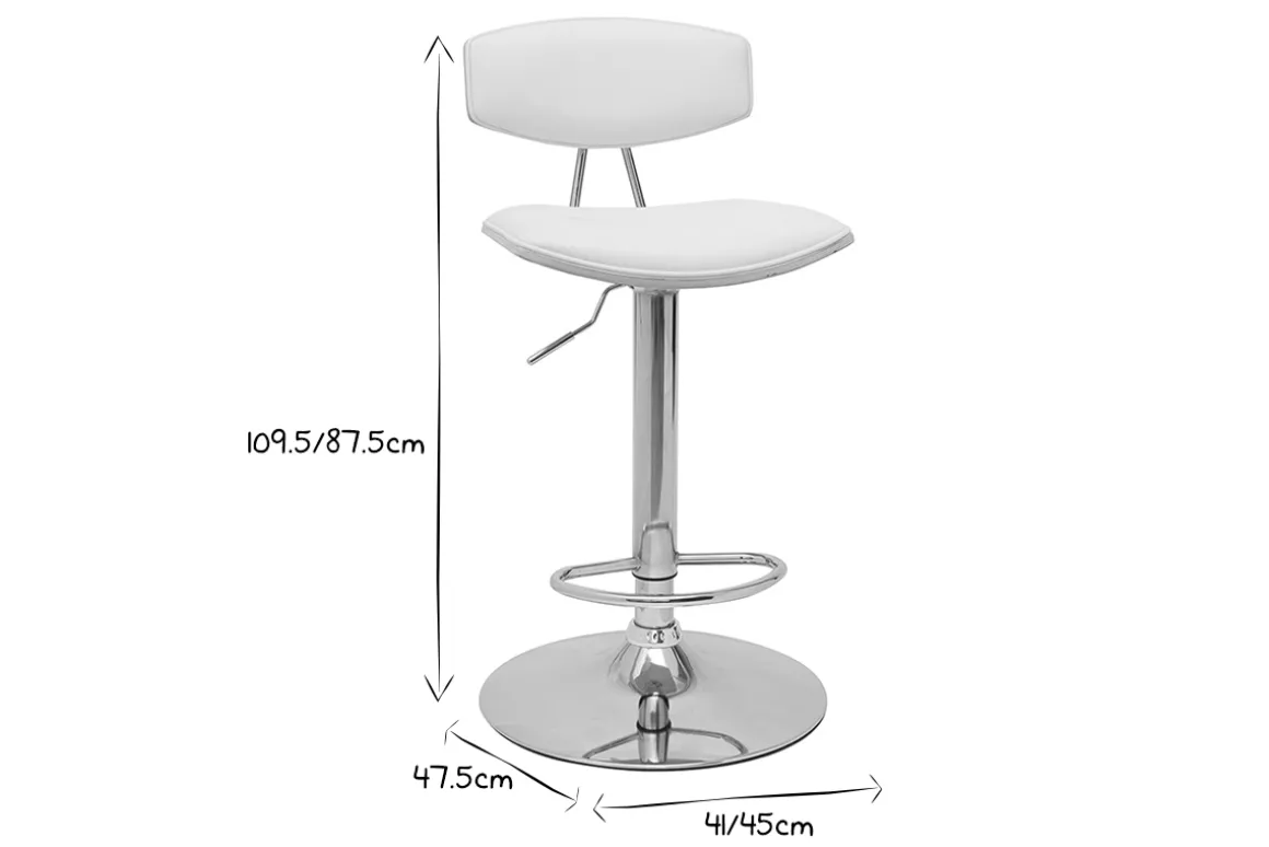 Miliboo Tabouret De Bar-Tabouret de bar design réglable blanc et bois clair VASCO