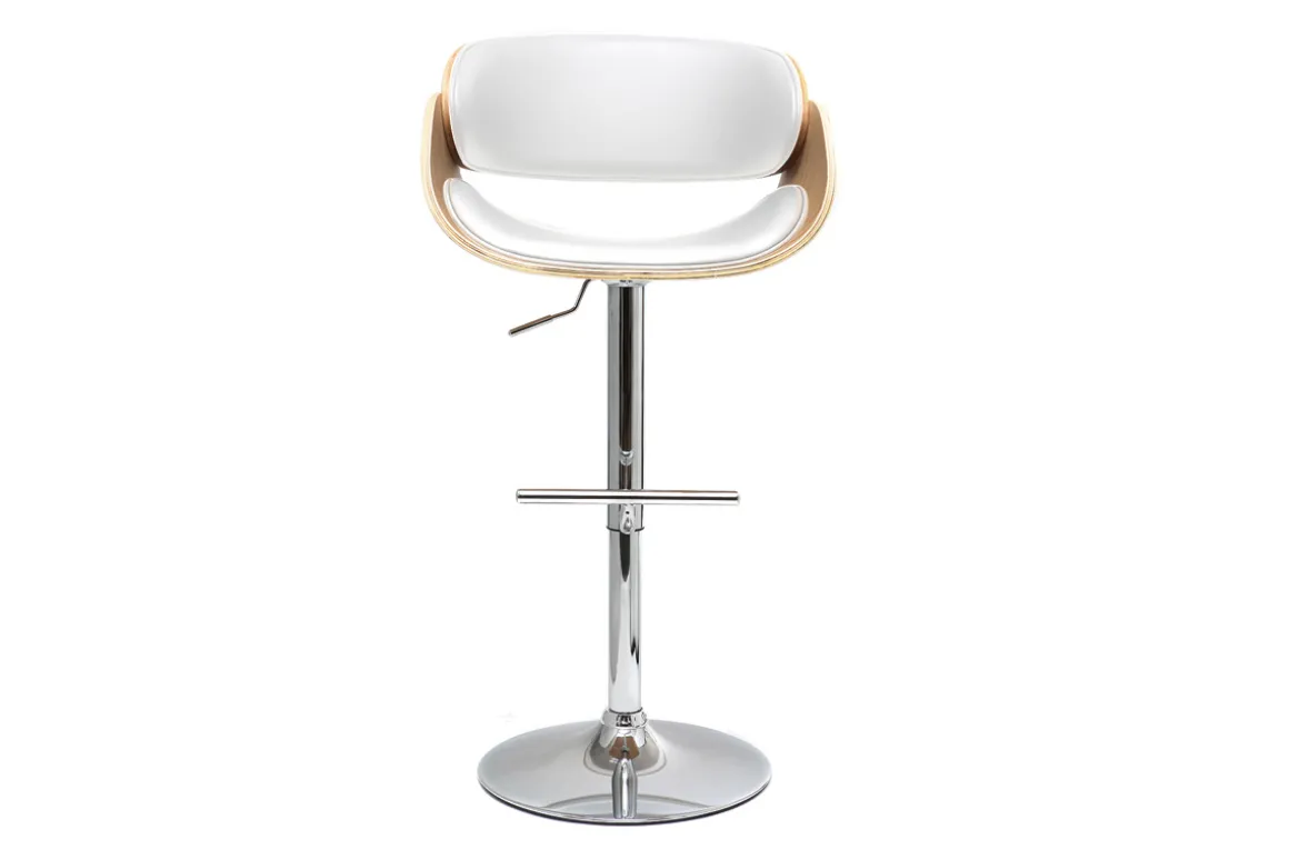 Miliboo Tabouret De Bar-Tabouret de bar design réglable blanc et bois clair BENT