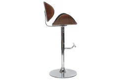 Miliboo Tabouret De Bar-Tabouret de bar design réglable noir, bois foncé et métal chromé WALNUT