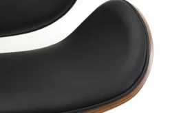 Miliboo Tabouret De Bar-Tabouret de bar design réglable noir, bois foncé et métal chromé WALNUT