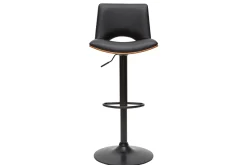 Miliboo Tabouret De Bar-Tabouret de bar design réglable noir et bois foncé PANACH