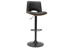 Miliboo Tabouret De Bar-Tabouret de bar design réglable noir et bois foncé PANACH