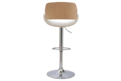 Miliboo Tabouret De Bar-Tabouret de bar design réglable pivotant 360° blanc et bois clair CLASH