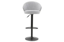 Miliboo Tabouret De Bar-Tabouret de bar design réglable et pivotant en tissu gris IZAAC