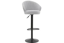 Miliboo Tabouret De Bar-Tabouret de bar design réglable et pivotant en tissu gris IZAAC