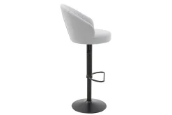 Miliboo Tabouret De Bar-Tabouret de bar design réglable et pivotant en tissu gris IZAAC