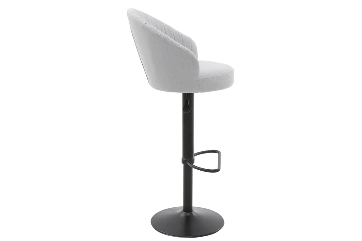 Miliboo Tabouret De Bar-Tabouret de bar design réglable et pivotant en tissu gris IZAAC