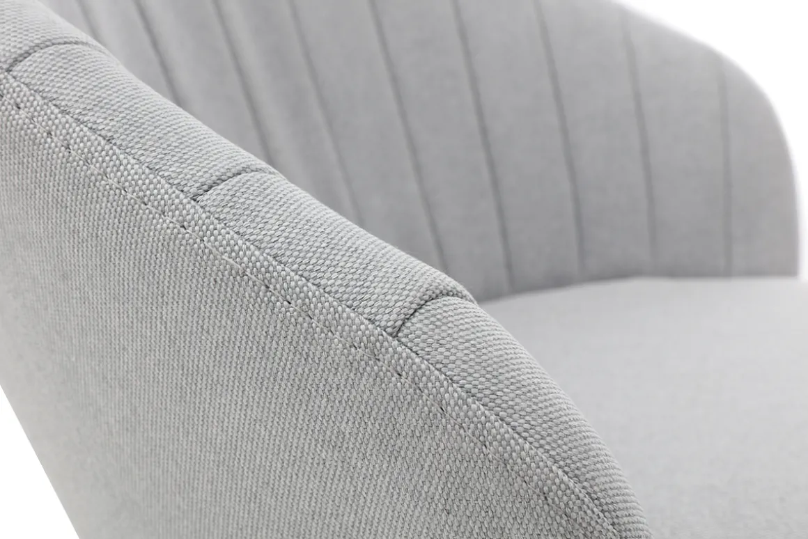 Miliboo Tabouret De Bar-Tabouret de bar design réglable et pivotant en tissu gris IZAAC