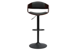 Miliboo Tabouret De Bar-Tabouret de bar design réglable noir et bois foncé EUSTACHE