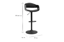 Miliboo Tabouret De Bar-Tabouret de bar design réglable noir et bois foncé EUSTACHE