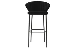 Miliboo Tabouret De Bar-Tabouret de bar design velours noir H78 cm DALLY
