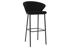 Miliboo Tabouret De Bar-Tabouret de bar design velours noir H78 cm DALLY