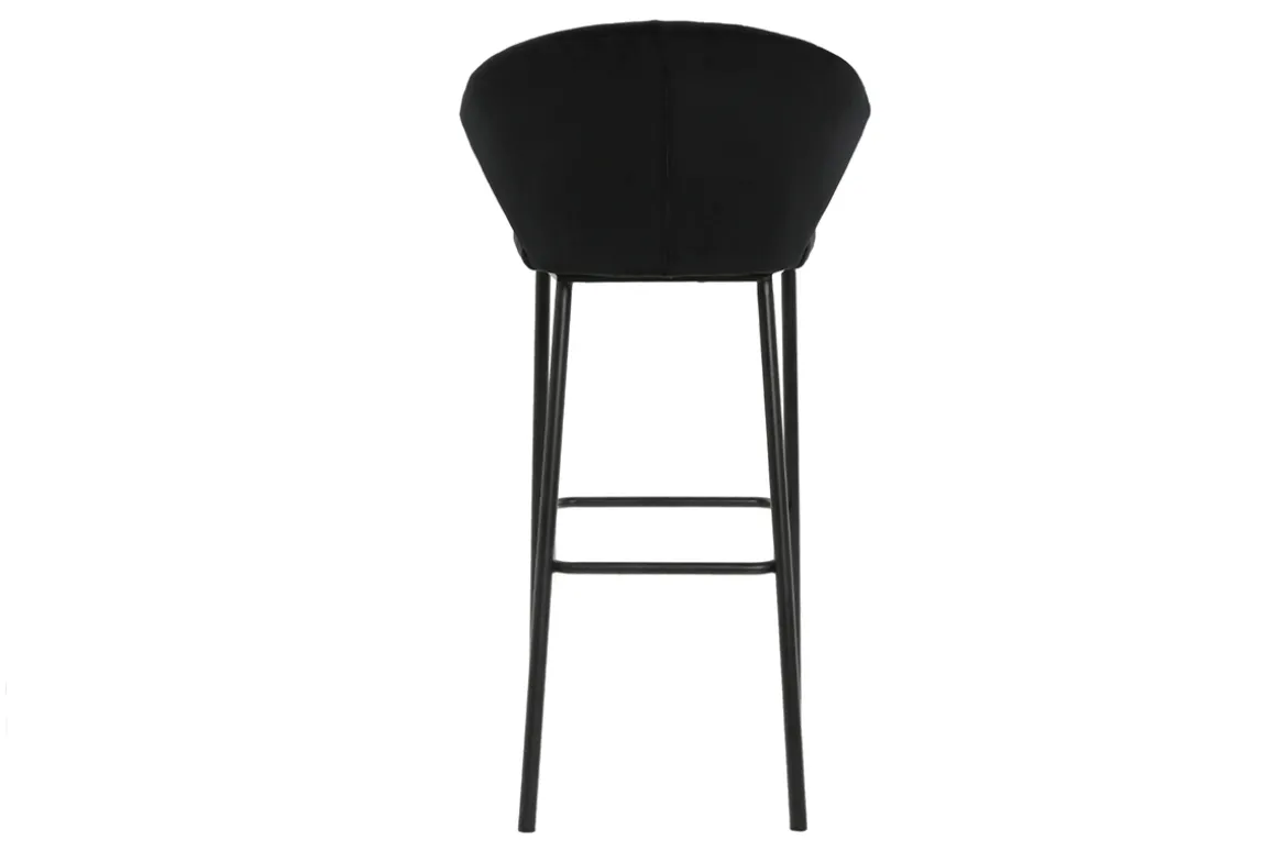 Miliboo Tabouret De Bar-Tabouret de bar design velours noir H78 cm DALLY