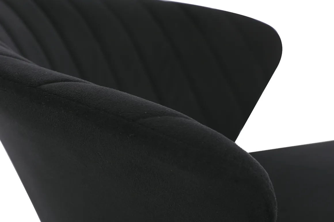 Miliboo Tabouret De Bar-Tabouret de bar design velours noir H78 cm DALLY