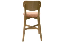 Miliboo Tabouret De Bar-Tabouret de bar en bois clair chêne et tissu effet velours terracotta H65 cm LUCIA