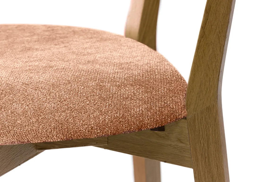 Miliboo Tabouret De Bar-Tabouret de bar en bois clair chêne et tissu effet velours terracotta H65 cm LUCIA