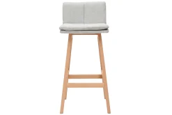 Miliboo Tabouret De Bar-Tabouret de bar en tissu gris perle et bois (lot de 2) JOAN