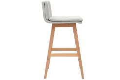 Miliboo Tabouret De Bar-Tabouret de bar en tissu gris perle et bois (lot de 2) JOAN