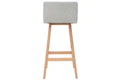 Miliboo Tabouret De Bar-Tabouret de bar en tissu gris perle et bois (lot de 2) JOAN